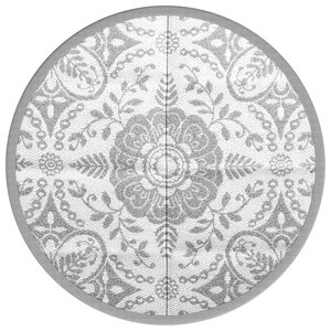 vidaXL Tapis d'extérieur gris clair Ø200 cm PP