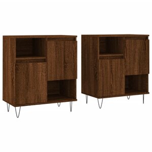 vidaXL Buffets 2 Pièces chêne marron bois d'ingénierie
