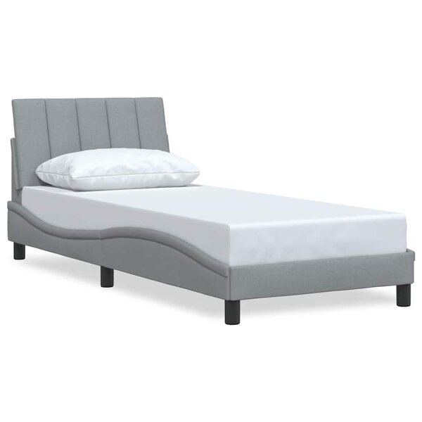 vidaXL Cadre de lit sans matelas Hanko gris clair 90x190 cm tissu