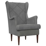 vidaXL Fauteuil Gris foncé Velours