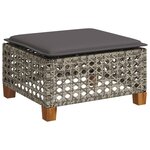 vidaXL Salon de jardin 6 Pièces avec coussins gris résine tressée