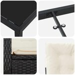 vidaXL Ensemble de salle à manger pour jardin 7 Pièces Noir polyrotin