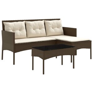 vidaXL Ensemble de canapé de jardin avec coussin 2 Pièces polyrotin