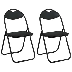 vidaXL Chaise pliante 2 Pièces Noir 48 x 43 5 x 81 cm Simili cuir