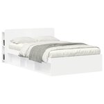vidaXL Cabinet de Tête de Lit avec stockage Blanc 135 x 18 5 x 80 cm
