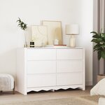 Commode vidaXL "DRAMMEN" Blanche 111x43x73 5 cm en Bois massif de Pin