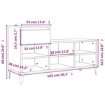 vidaXL Armoire à chaussures Blanc 102x36x60 cm Bois d'ingénierie