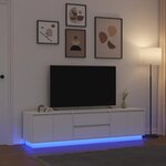 vidaXL Meuble TV avec lumières LED blanc 193 5x41x50 cm