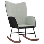 vidaXL Chaise à bascule Gris clair Velours et PVC