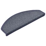 vidaXL Tapis d'escalier 30 pièces 65 x 24 x 4 cm Gris foncé et bleu Demi-rond Grand