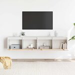 vidaXL Armoires murales 2 Pièces Blanc 80x30x35 cm Bois de pin massif