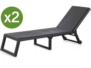 Lot de 2 Bains de soleil "Dream" - Anthracite