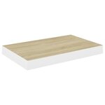vidaXL Étagères flottantes 2 Pièces chêne et blanc 50x23x3 8 cm MDF