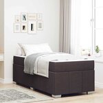 vidaXL Cadre de lit avec matelas Marron foncé 90 x 200 cm tissu