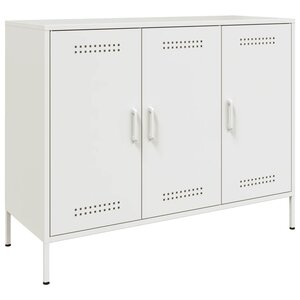 vidaXL Buffet blanc 100 5x39x79 cm acier