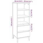 vidaXL Buffet haut Blanc 40x36x110 cm Bois d'ingénierie