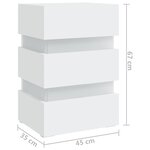 vidaXL Table de chevet à LED blanc 45x35x67 cm bois d'ingénierie