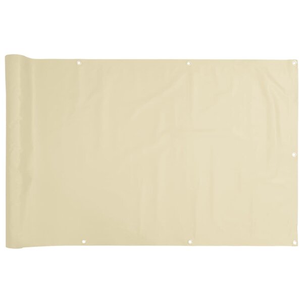 vidaXL Écran d'intimité de balcon crème 500x75 cm PVC