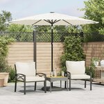 vidaXL Parasol de jardin avec mât en acier blanc 268x268x226 cm