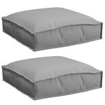 vidaXL Coussin pour assise de palette 2 Pièces Gris 40 x 40 x 8 cm