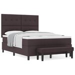 vidaXL Lit à ressorts avec matelas Marron foncé 160 x 200 cm tissu