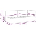 vidaXL Cadre de lit d'angle Bordeaux 90 x 200 cm Velours