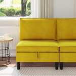 vidaXL Canapé moyen avec rangement Jaune Velours