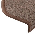 vidaXL Tapis d'escalier 20 pièces 65 x 24 x 4 cm Marron café Demi-rond Grand