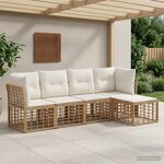 vidaXL Ensemble de canapés d'extérieur Naturel Polyester