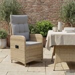vidaXL Chaise de jardin inclinable Beige et Gris clair
