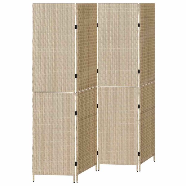 vidaXL Paravent Pliant Manuel Beige 196 x 180 cm polyrotin