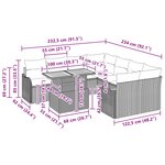vidaXL Ensemble de canapé de jardin 9 Pièces Gris et bleu marine