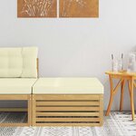 vidaXL Pouf d'Extérieur Bois d'Acacia Massif Blanc