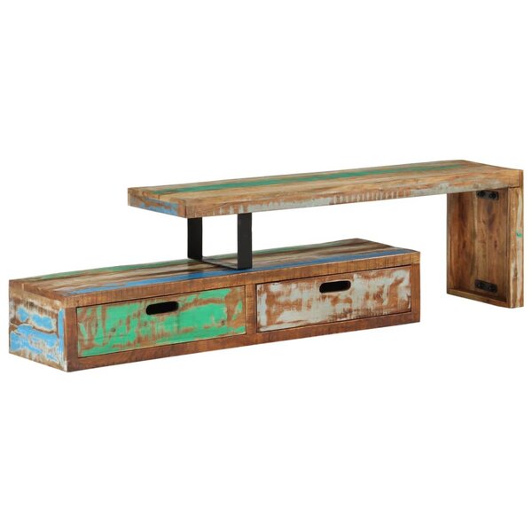 vidaXL Meuble TV (118-200) x 30 x 40 cm en bois massif recyclé