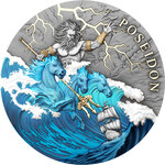 Monnaie POSEIDON 2 Oz Argent 5$ Niue 2026