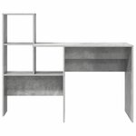 vidaXL Bureau Gris béton 131 5 x 50 x 106 5 cm Bois d'ingénierie