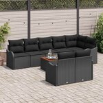vidaXL Ensemble de canapé de jardin 9 Pièces Noir