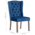 vidaXL Chaises à manger lot de 4 Bleu Velours