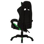 vidaXL Fauteuil de jeux vidéo avec LED RVB Vert et noir Similicuir