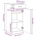 vidaXL Buffet sonoma gris 45x42 5x93 cm bois d'ingénierie