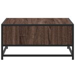 vidaXL Table basse chêne marron 60 5x60 5x30cm bois d'ingénierie/métal
