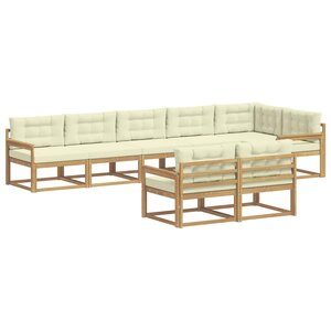 vidaXL Ensemble de canapés d'extérieur 6 pc Blanc et crème Polyester
