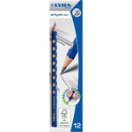 Crayon graphite triangulaire Groove Slim avec grip zone pour gaucher et droitier HB LYRA