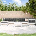 vidaXL Salon de jardin 8 Pièces Blanc Bois de pin massif