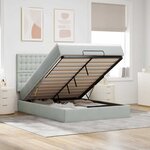 vidaXL Cadre de lit ottoman avec matelas gris clair 140x200 cm velours