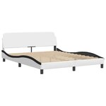 vidaXL Cadre de lit Dover blanc et noir 160x200 cm similicuir