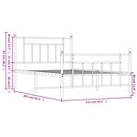 vidaXL Cadre de lit métal sans matelas avec pied de lit noir 107x203cm