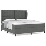 vidaXL Lit ressorts avec matelas gris foncé  180 x 200 cm en tissu