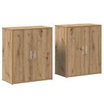 vidaXL Buffet 2 Pièces Chêne artisanal 60 x 31 x 70 cm Bois d'ingénierie
