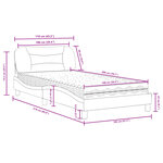 vidaXL Lit avec matelas noir 100x200 cm tissu